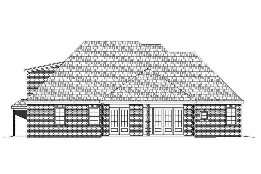 Home Plan Rear Elevation of this 3-Bedroom,3585 Sq Ft Plan -196-1093