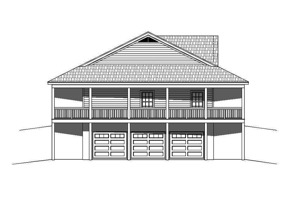 Home Plan Left Elevation of this 3-Bedroom,2382 Sq Ft Plan -196-1095