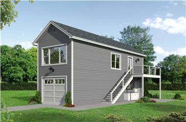 0-Bedroom, 561 Sq Ft Garage w/Apartments House Plan - 196-1099 - Front Exterior