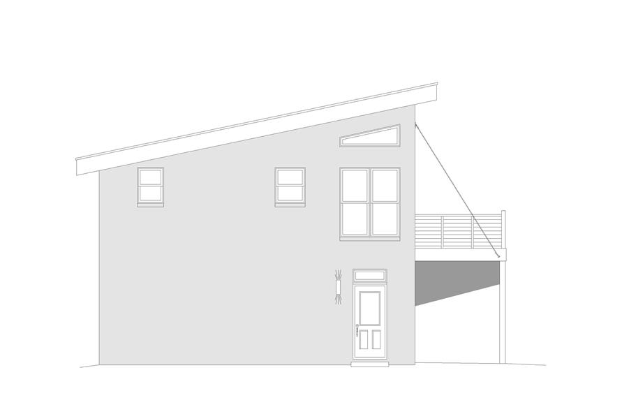 Home Plan Left Elevation of this 1-Bedroom,831 Sq Ft Plan -196-1103