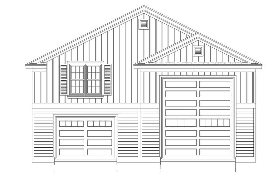 Home Plan Front Elevation of this 1-Bedroom,1200 Sq Ft Plan -196-1107