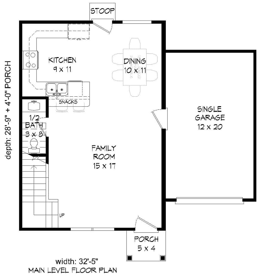 Floor Plan Main Level of Modern Plan #196-1111