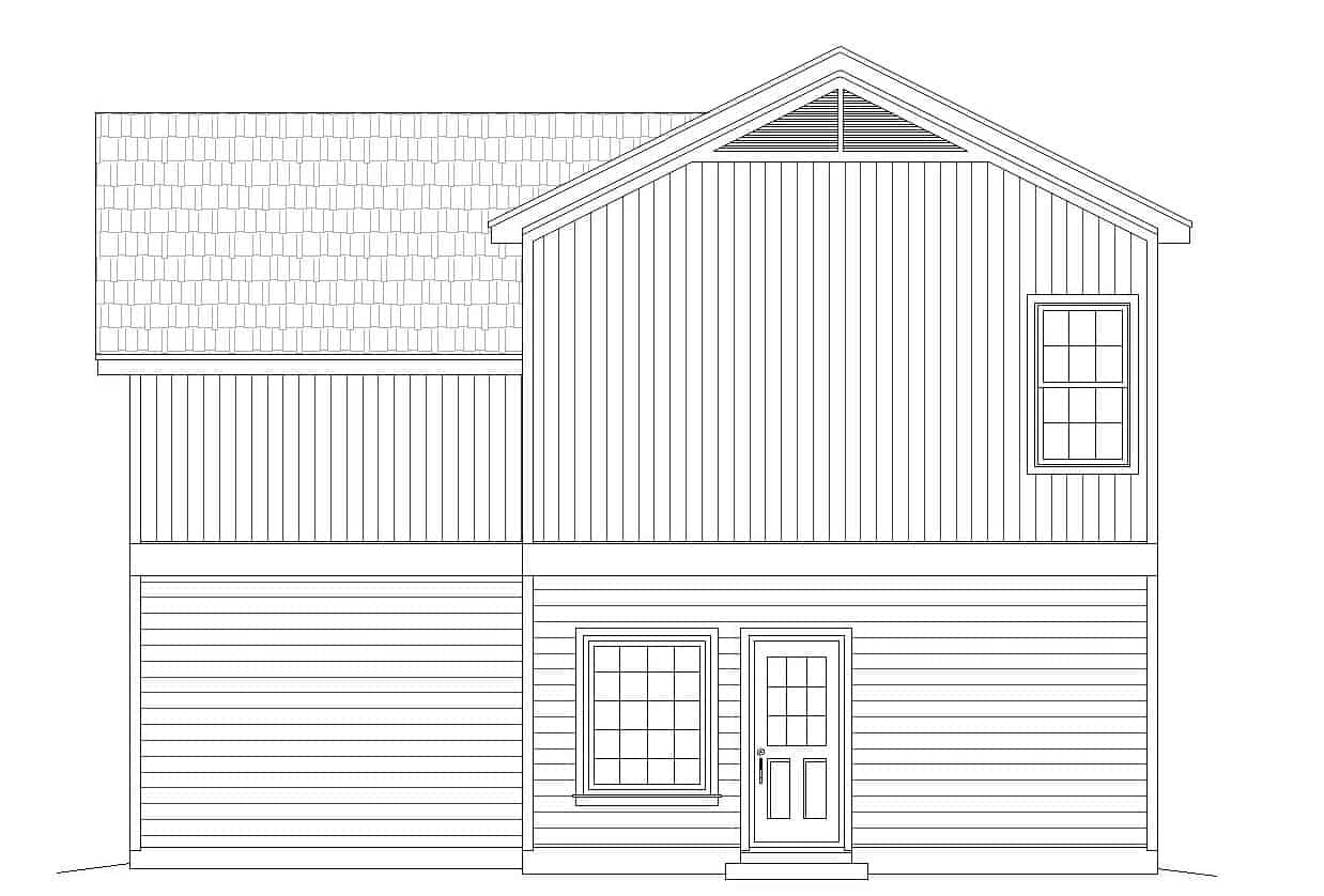 Home Plan Rear Elevation of this 3-Bedroom,2344 Sq Ft Plan -196-1111