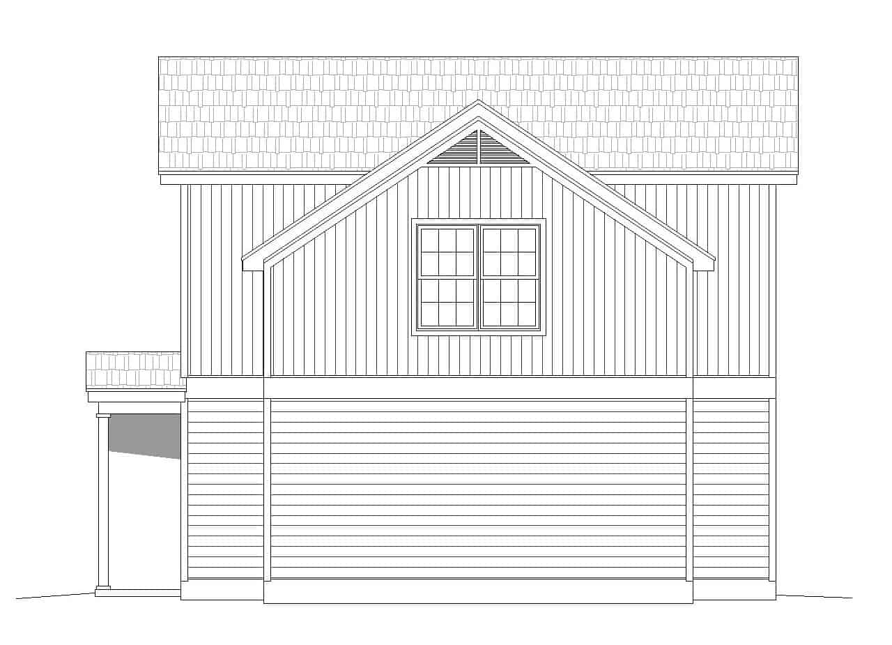 Home Plan Right Elevation of this 2-Bedroom,1400 Sq Ft Plan -196-1111