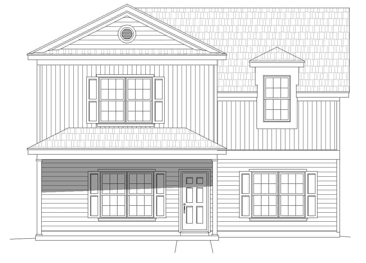 Home Plan Front Elevation of this 3-Bedroom,1840 Sq Ft Plan -196-1115