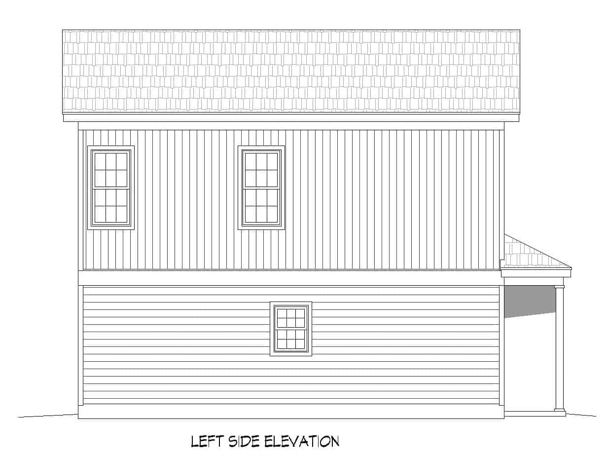 Home Plan Left Elevation of this 3-Bedroom,1840 Sq Ft Plan -196-1115