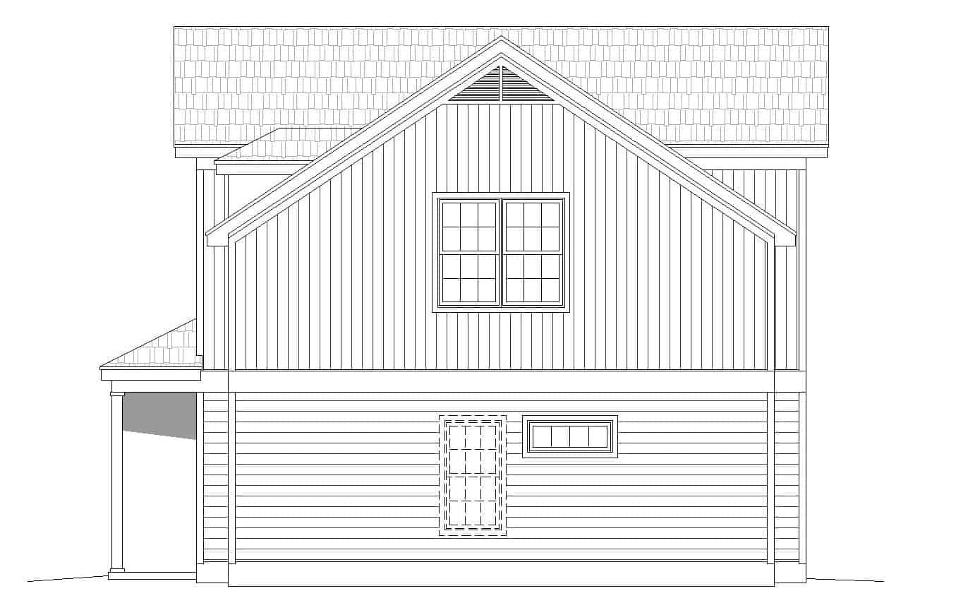 Home Plan Right Elevation of this 3-Bedroom,1840 Sq Ft Plan -196-1115