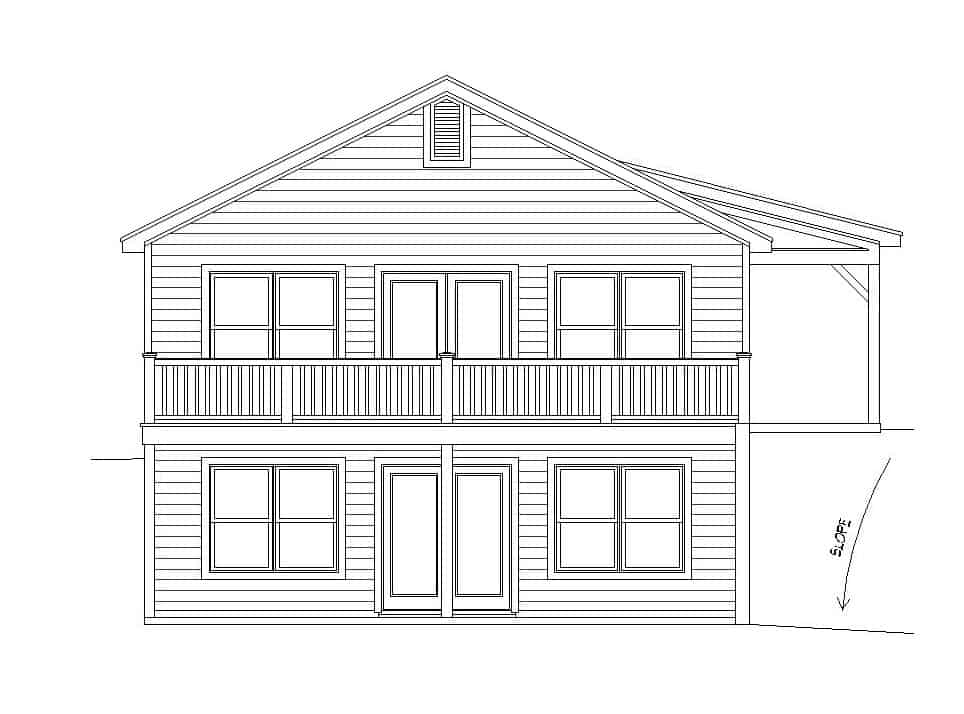 Home Plan Front Elevation of this 2-Bedroom,2016 Sq Ft Plan -196-1118