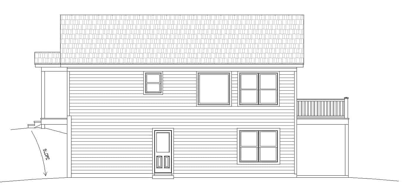 Home Plan Left Elevation of this 2-Bedroom,2016 Sq Ft Plan -196-1118