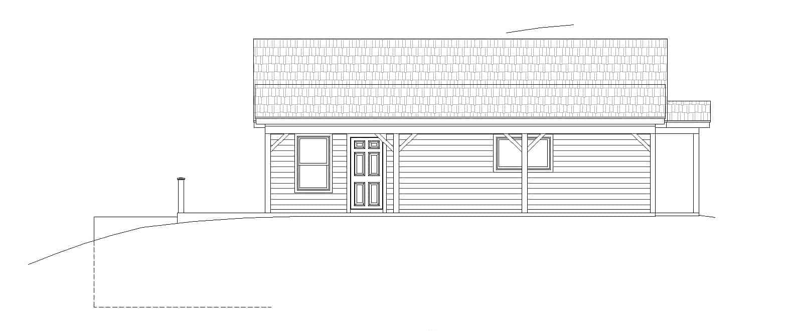 Home Plan Rear Elevation of this 2-Bedroom,2016 Sq Ft Plan -196-1118