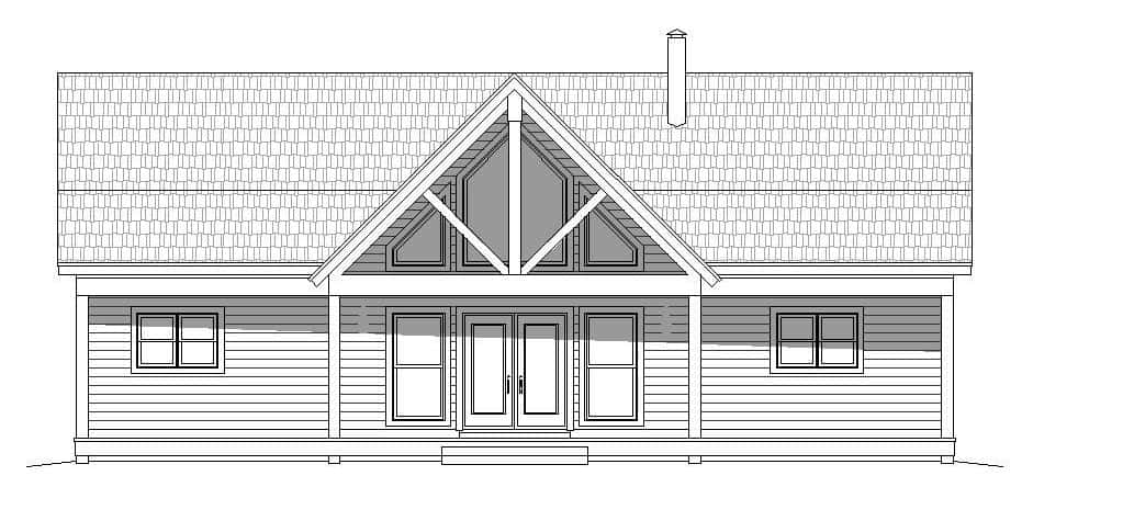 Home Plan Front Elevation of this 2-Bedroom,1531 Sq Ft Plan -196-1137
