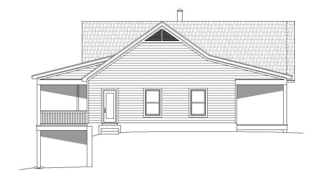 Home Plan Left Elevation of this 2-Bedroom,1531 Sq Ft Plan -196-1137