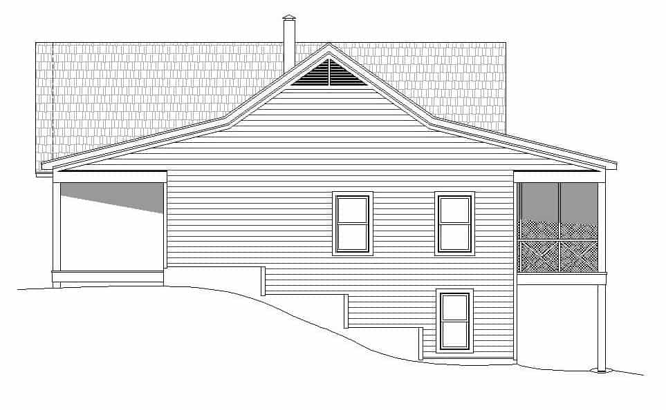 Home Plan Right Elevation of this 2-Bedroom,1531 Sq Ft Plan -196-1137