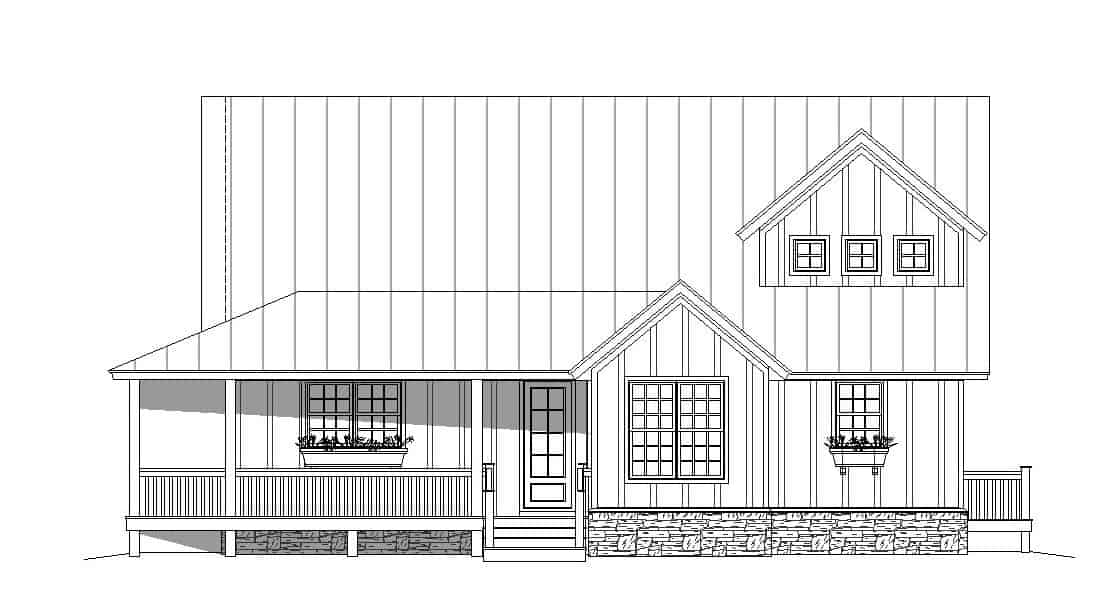 Home Plan Front Elevation of this 3-Bedroom,2100 Sq Ft Plan -196-1140