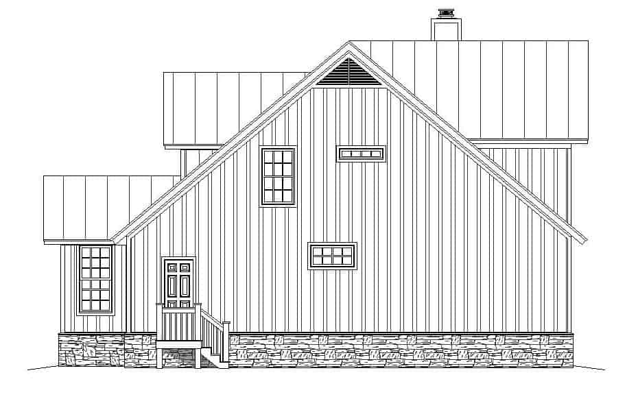 Home Plan Right Elevation of this 3-Bedroom,2100 Sq Ft Plan -196-1140