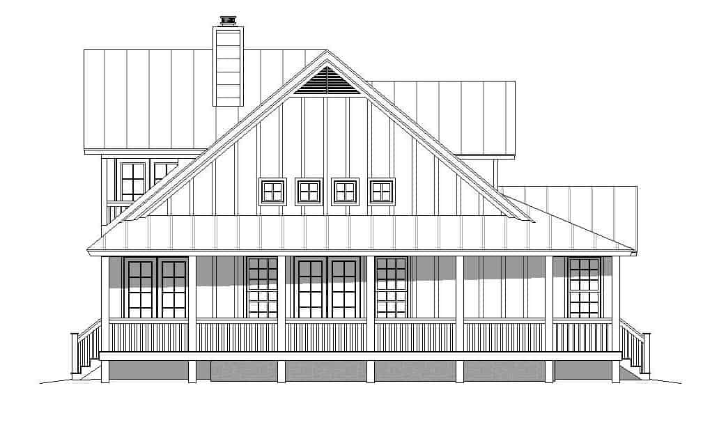 Home Plan Left Elevation of this 3-Bedroom,2100 Sq Ft Plan -196-1140