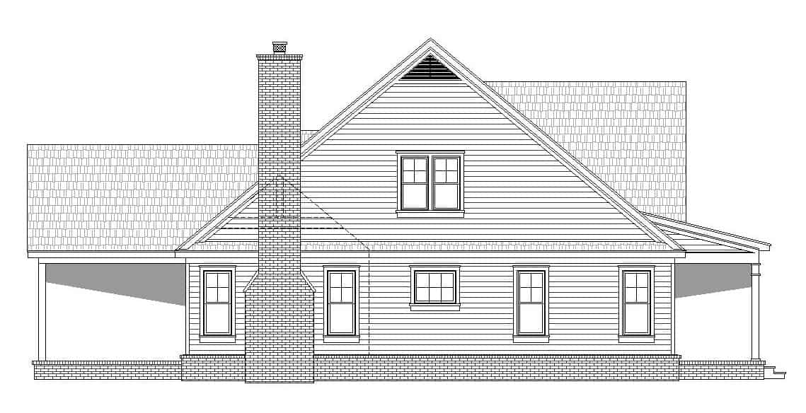 Home Plan Left Elevation of this 3-Bedroom,2200 Sq Ft Plan -196-1149