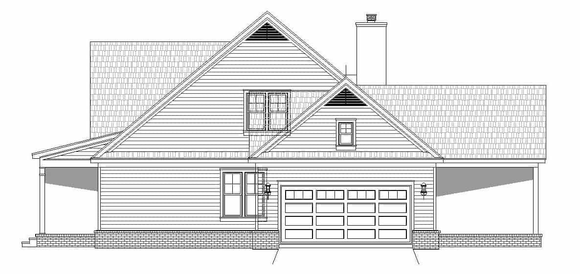 Home Plan Right Elevation of this 3-Bedroom,2200 Sq Ft Plan -196-1149