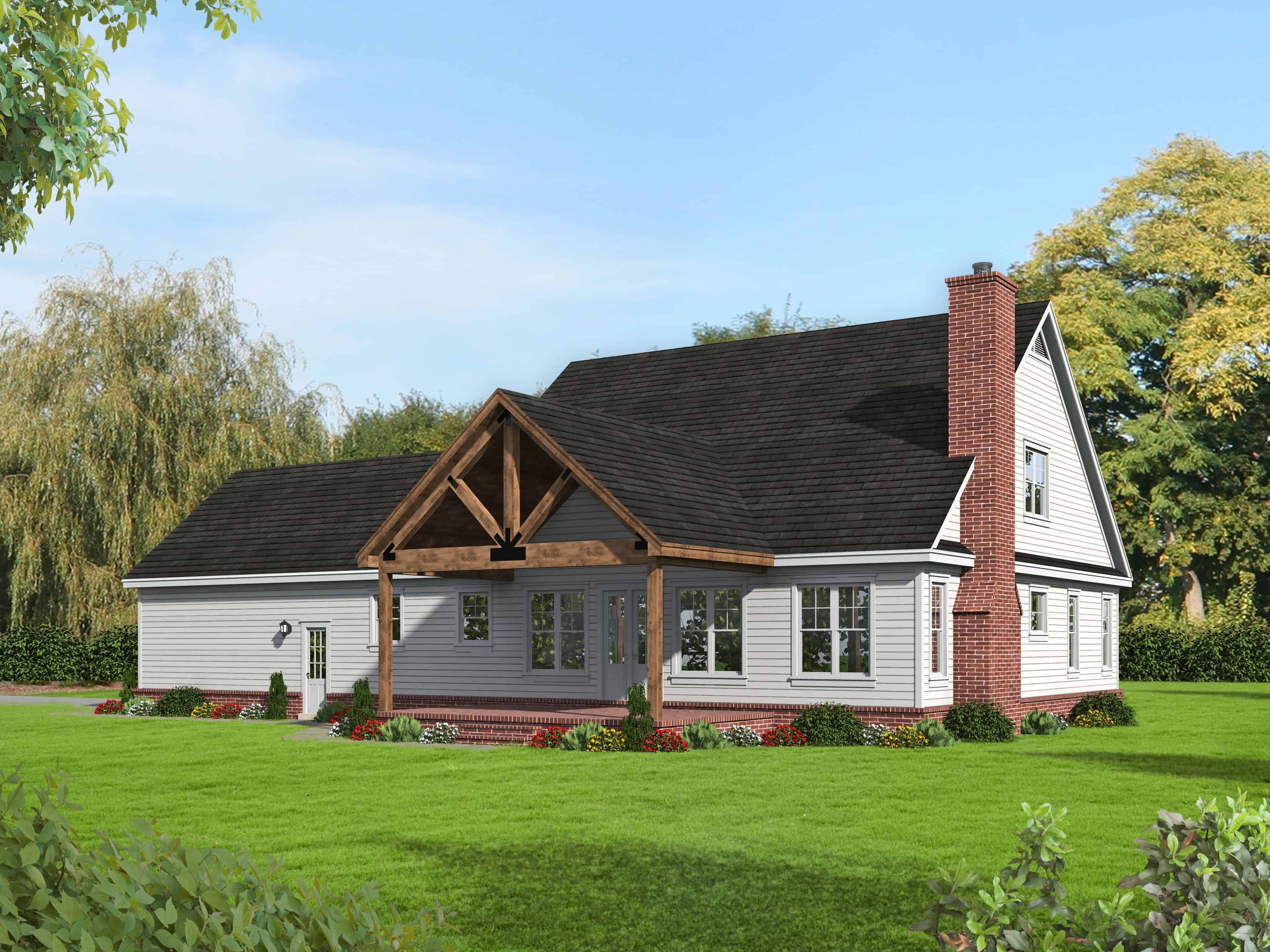 Side View of this 3-Bedroom, 2200 Sq Ft Plan - 196-1149