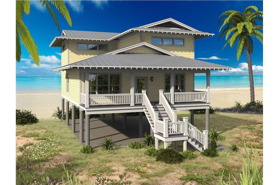 Coastal House Plan 5 Bedrms 3 Baths, Elevated Concrete Beach House Plans