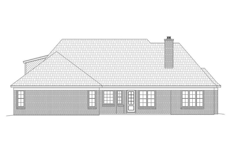 Home Plan Rear Elevation of this 3-Bedroom,3100 Sq Ft Plan -196-1157