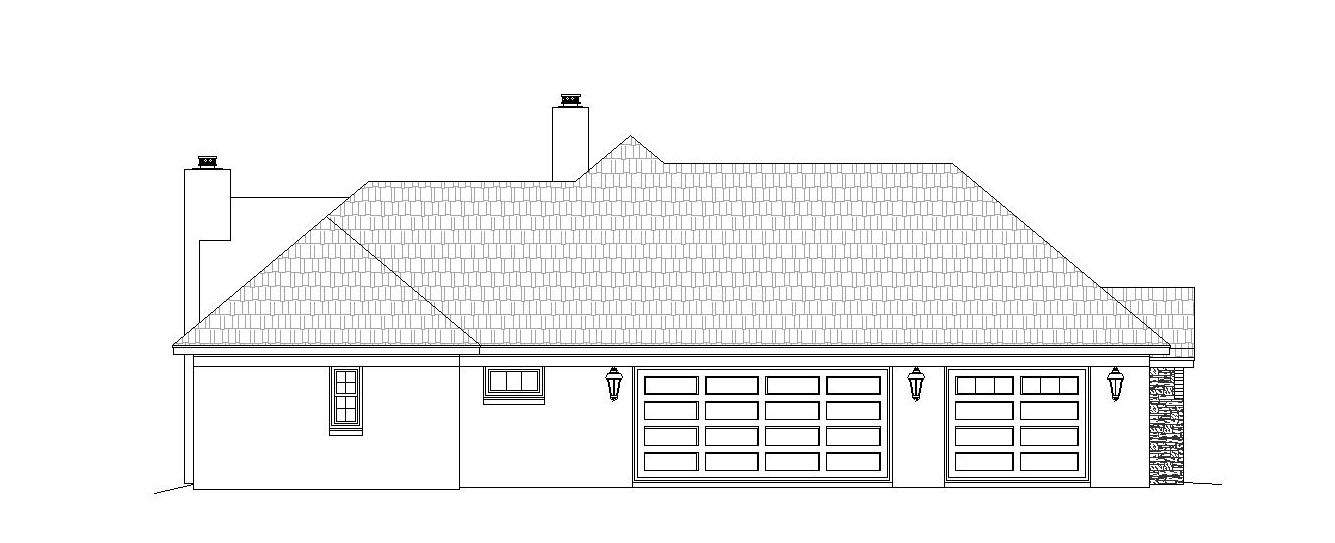 Home Plan Left Elevation of this 3-Bedroom,2916 Sq Ft Plan -196-1164