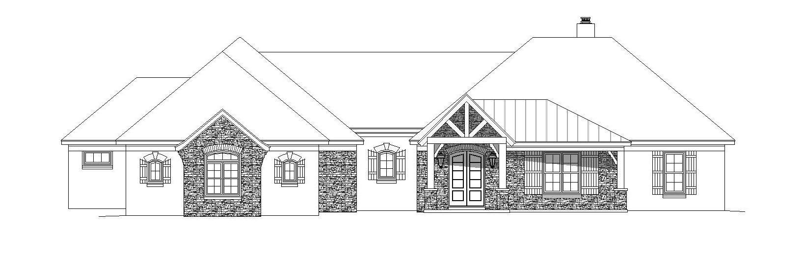 Home Plan Front Elevation of this 3-Bedroom,2916 Sq Ft Plan -196-1164