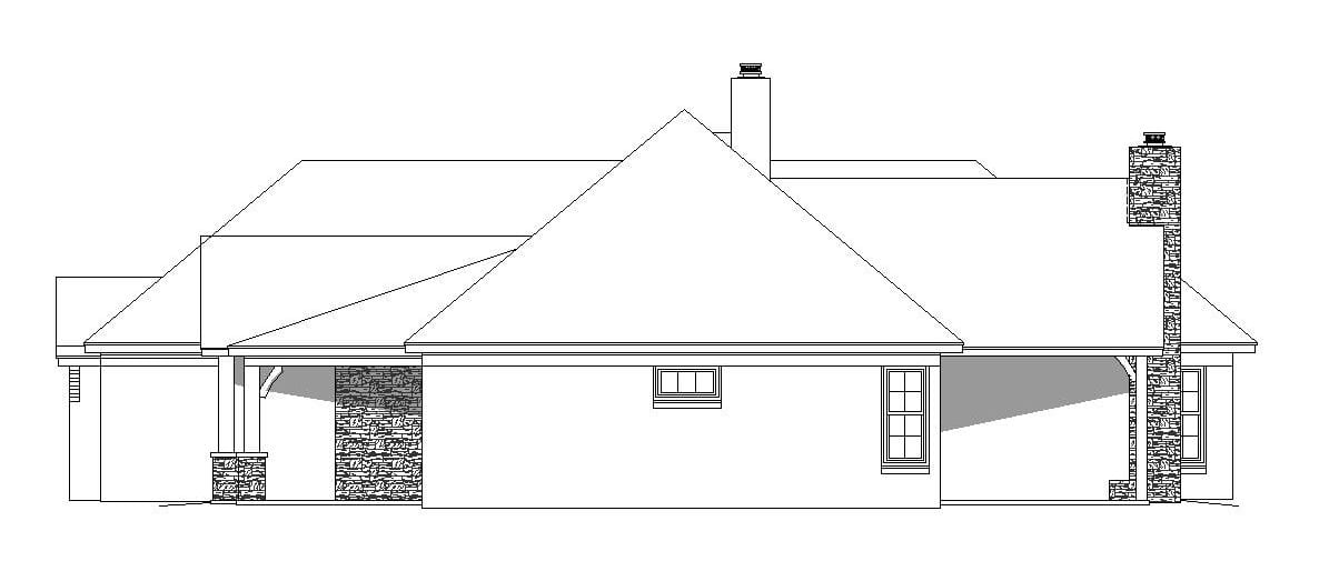 Home Plan Right Elevation of this 3-Bedroom,2916 Sq Ft Plan -196-1164