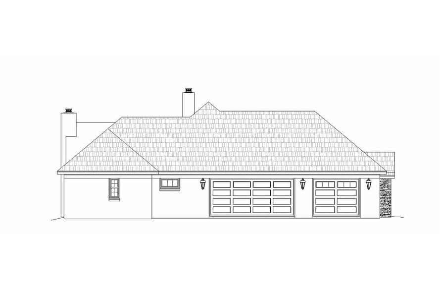 Home Plan Left Elevation of this 3-Bedroom,2916 Sq Ft Plan -196-1164