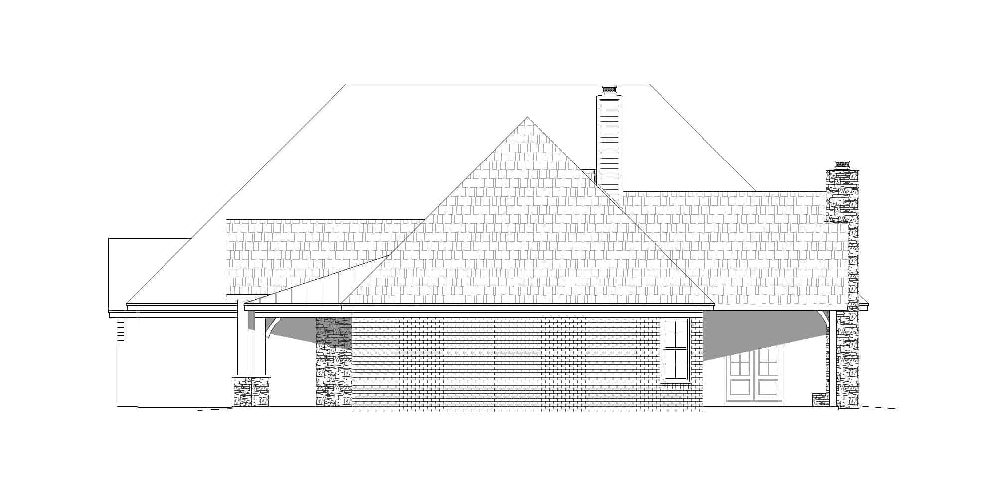 Home Plan Right Elevation of this 3-Bedroom,2819 Sq Ft Plan -196-1166