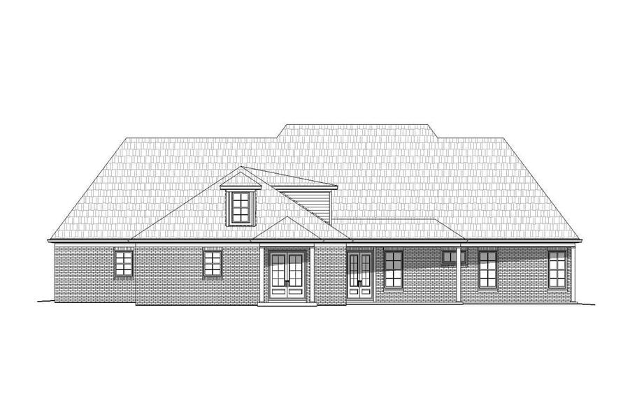 Home Plan Rear Elevation of this 4-Bedroom,4609 Sq Ft Plan -196-1172