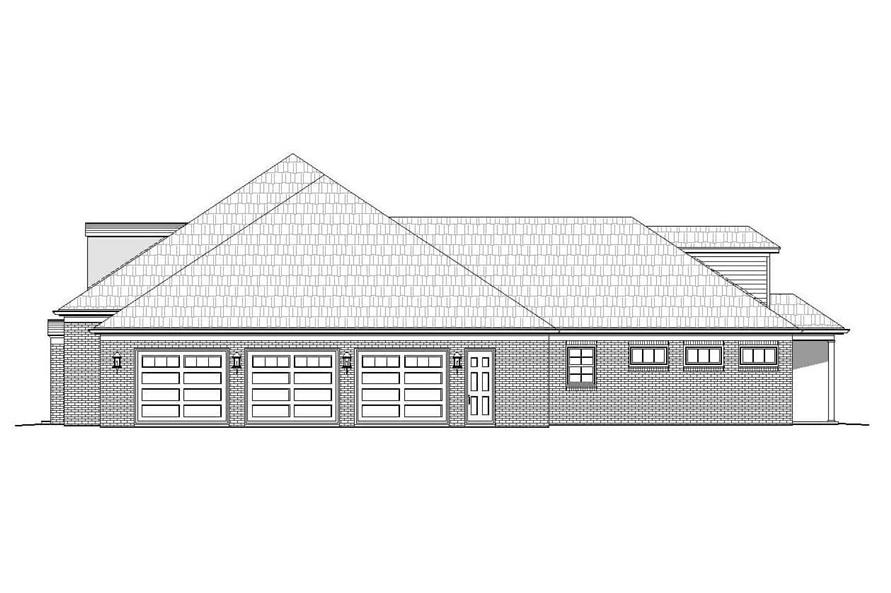 Home Plan Right Elevation of this 4-Bedroom,4609 Sq Ft Plan -196-1172
