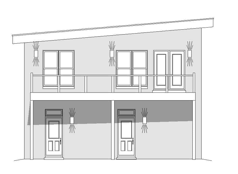 Home Plan Left Elevation of this 1-Bedroom,1220 Sq Ft Plan -196-1173