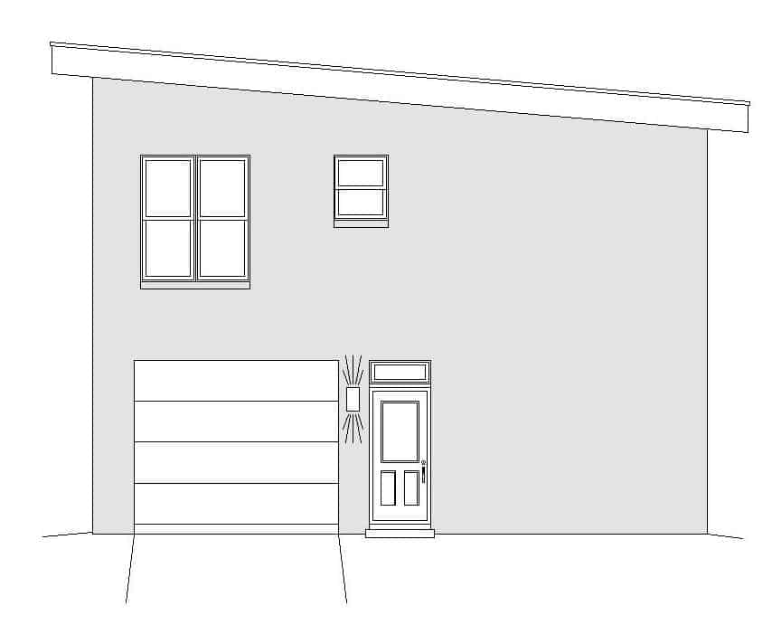 Home Plan Right Elevation of this 1-Bedroom,1220 Sq Ft Plan -196-1173