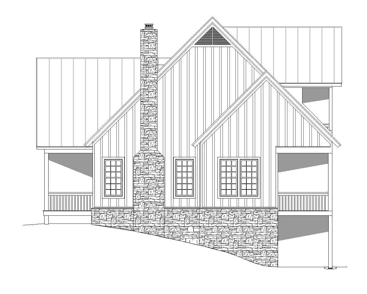 Home Plan Right Elevation of this 3-Bedroom,2066 Sq Ft Plan -196-1178