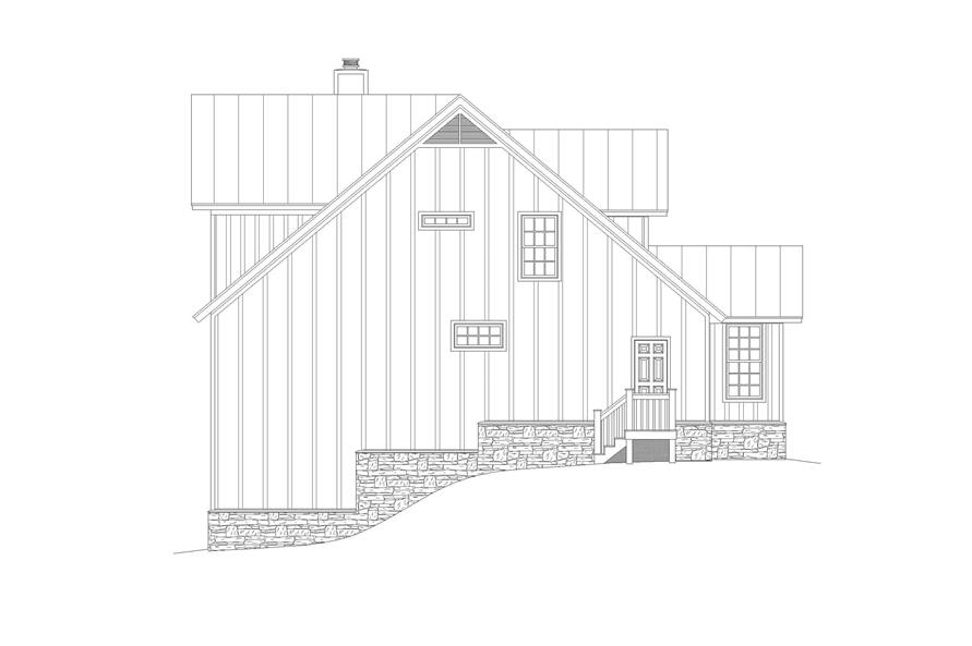 Home Plan Left Elevation of this 3-Bedroom,2200 Sq Ft Plan -196-1181