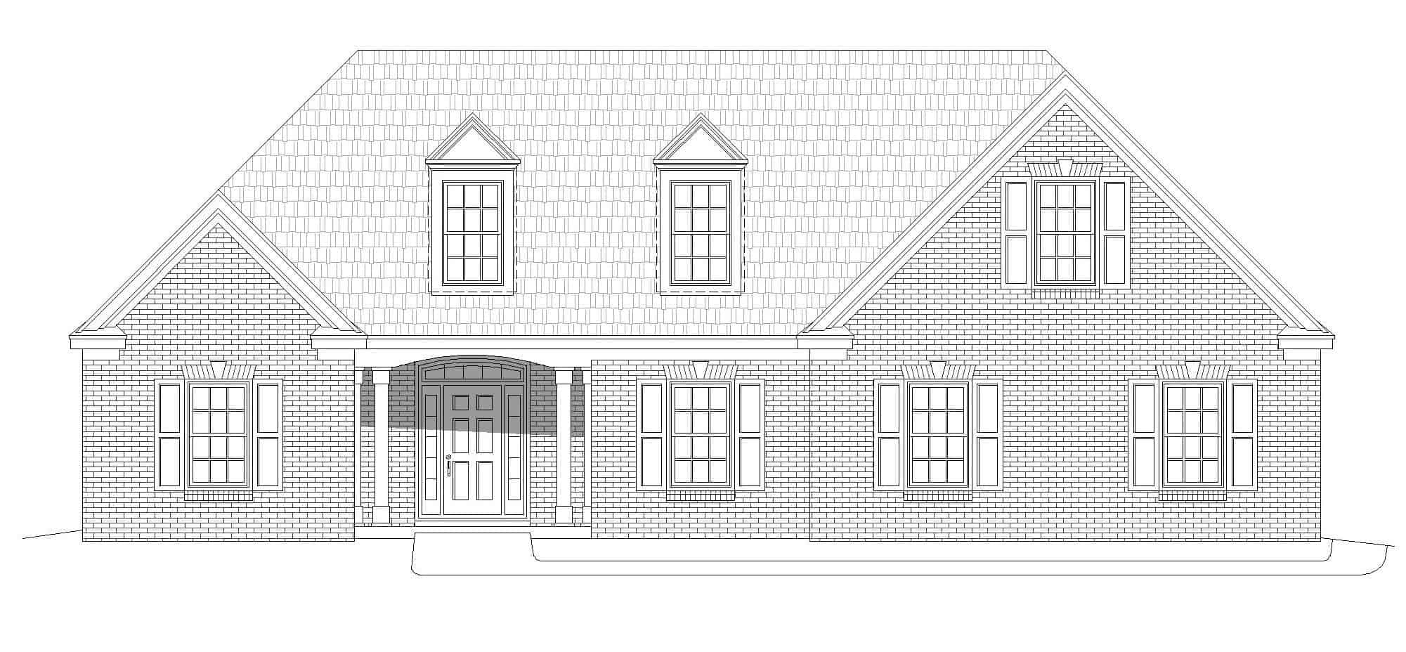 Home Plan Front Elevation of this 3-Bedroom,2400 Sq Ft Plan -196-1182