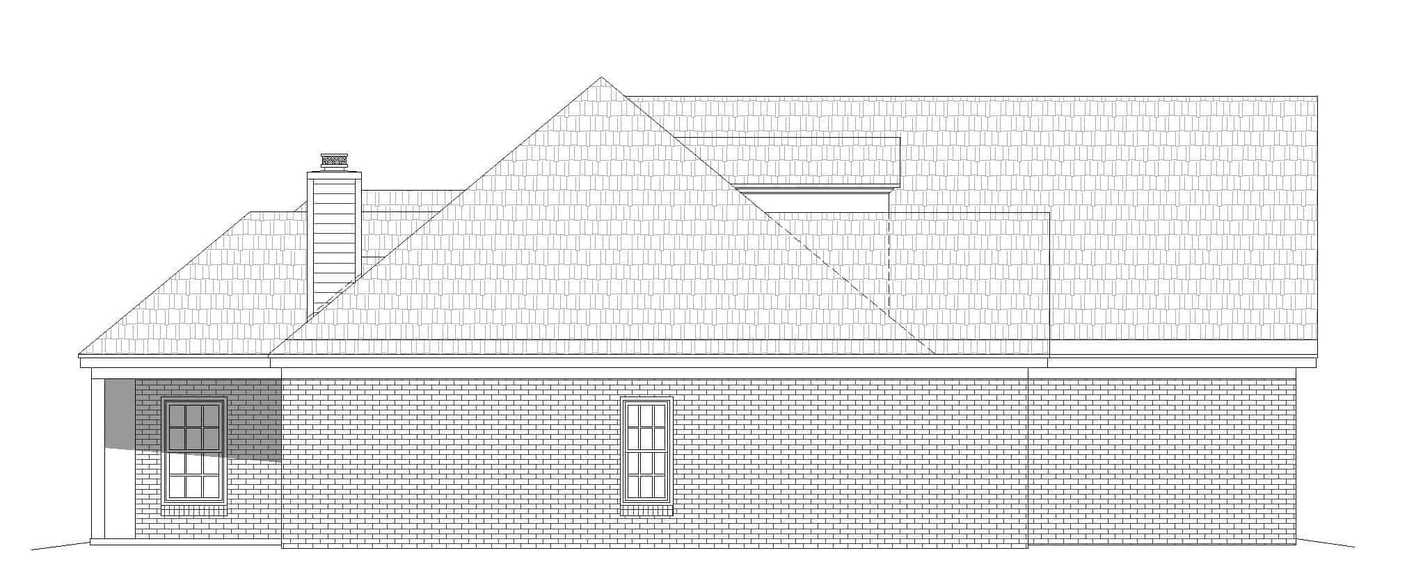 Home Plan Left Elevation of this 3-Bedroom,2400 Sq Ft Plan -196-1182