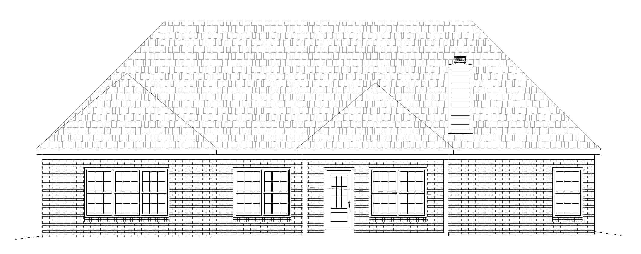 Home Plan Rear Elevation of this 3-Bedroom,2400 Sq Ft Plan -196-1182