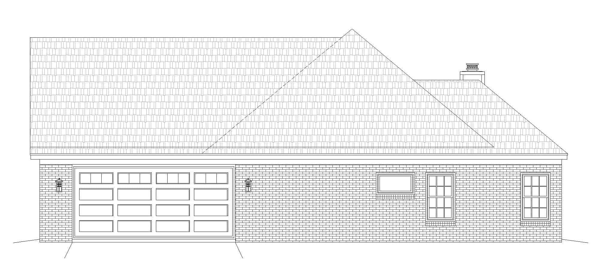 Home Plan Right Elevation of this 3-Bedroom,2400 Sq Ft Plan -196-1182