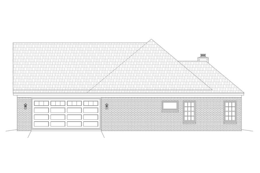 Home Plan Right Elevation of this 3-Bedroom,1900 Sq Ft Plan -196-1183