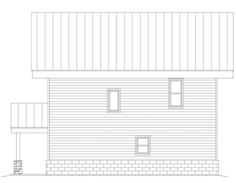 Home Plan Rear Elevation of this 3-Bedroom,1359 Sq Ft Plan -196-1189