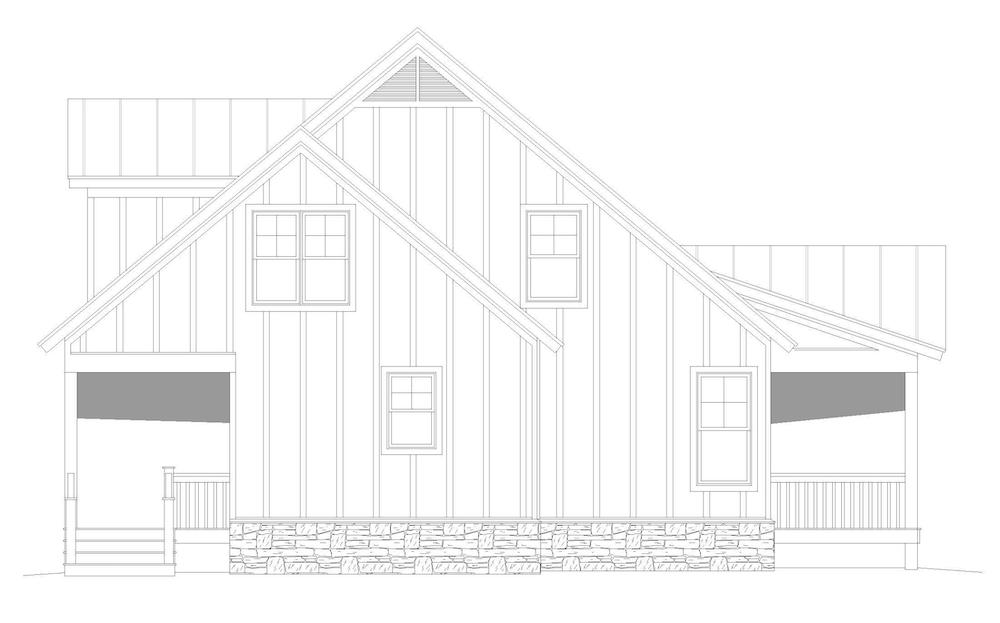 Home Plan Left Elevation of this 3-Bedroom,2227 Sq Ft Plan -196-1193