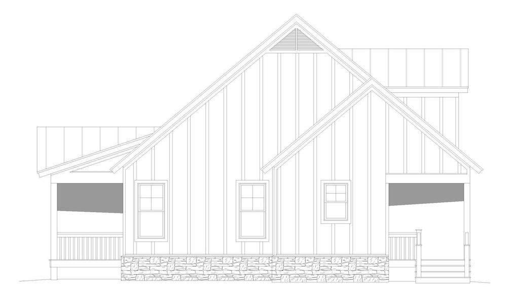 Home Plan Right Elevation of this 3-Bedroom,2227 Sq Ft Plan -196-1193