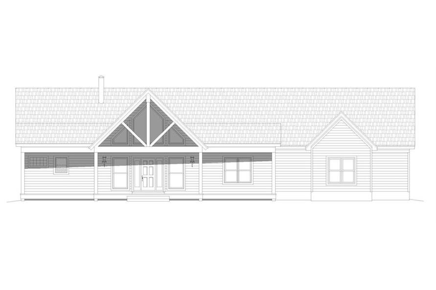 Home Plan Front Elevation of this 2-Bedroom,1500 Sq Ft Plan -196-1196