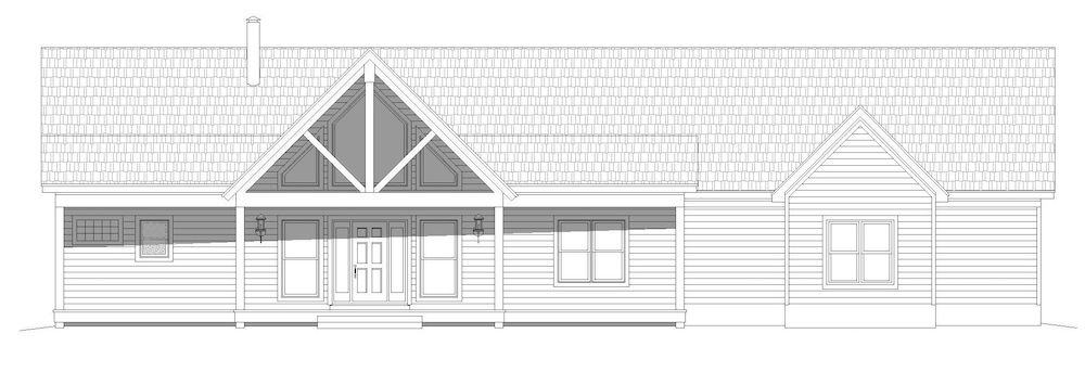 Home Plan Front Elevation of this 2-Bedroom,1650 Sq Ft Plan -196-1199