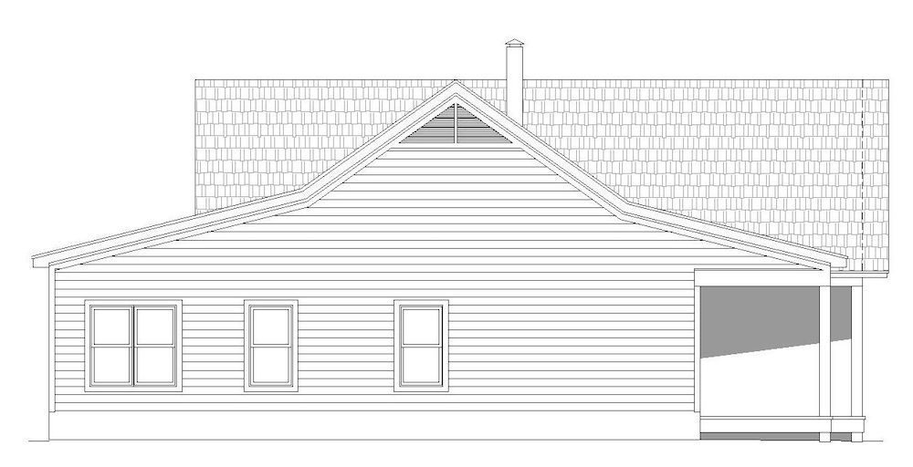 Home Plan Left Elevation of this 2-Bedroom,1650 Sq Ft Plan -196-1199