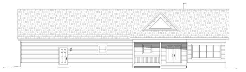 Home Plan Rear Elevation of this 2-Bedroom,1650 Sq Ft Plan -196-1199