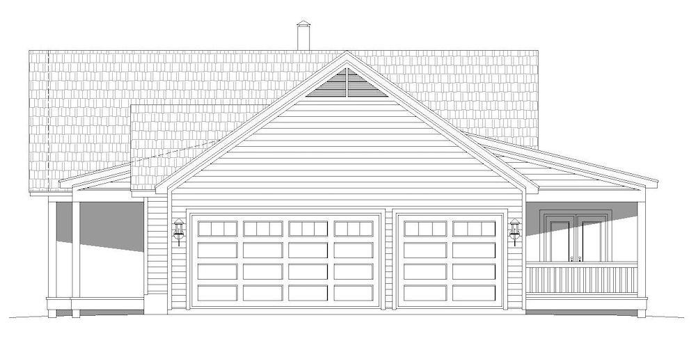 Home Plan Right Elevation of this 2-Bedroom,1650 Sq Ft Plan -196-1199