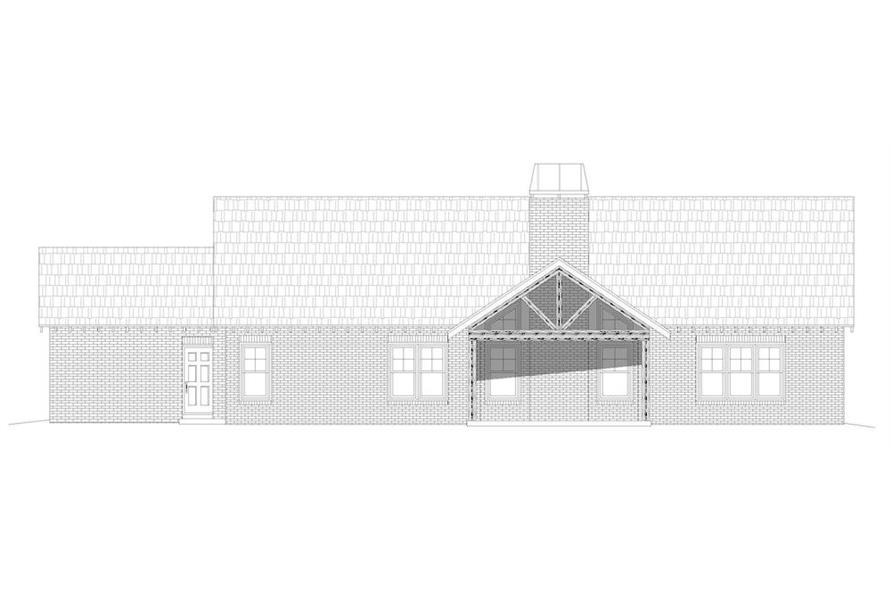 Home Plan Rear Elevation of this 3-Bedroom,2491 Sq Ft Plan -196-1206
